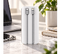 מטען נייד קפלר EVERCHARGE 10,000mAh עם טעינה מהירה 22.5W וכבלים מובנים